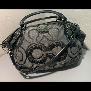 COACH Black & Gray Sequin Satchel / Tote